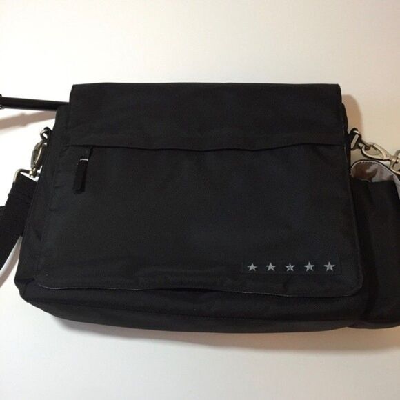 JJB Front Flap Fabric Messenger Bag in Black - Picture 3 of 9